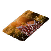 Magnet Flexible Sauvegarder la date chic tendance script, photo de (Côté Gauche)