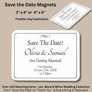 Magnet Flexible Sauvegarder la date - Noir & Blanc avec défilement