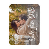 Magnet Flexible sauver la date chic écriture manuscrite blanche co (Vertical)