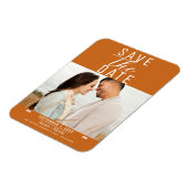 Magnet Flexible Sauver la date de mariage photo épice orange moder (Côté Gauche)