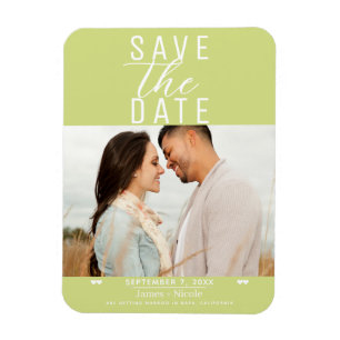Magnet Flexible Sauver la date de mariage photo moderne citron ver
