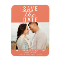 Sauver la date de mariage photo moderne saumon ros