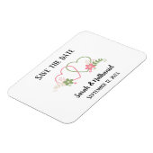 Magnet Flexible Sauver la date Dual Hearts Noms des mariés Date (Côté Gauche)