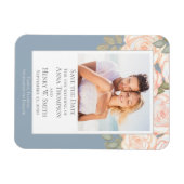 Magnet Flexible Sauver la date Mariage Élégant Moderne Bleu Poussi (Horizontal)