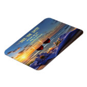 Magnet Flexible Sauvez le coucher de soleil sur la plage et le vin (Côté Gauche)