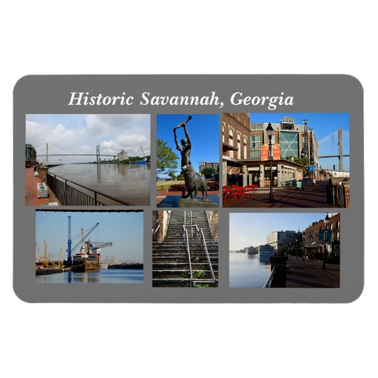 Magnet Flexible Savannah historique, aimant Géorgie (Horizontal)