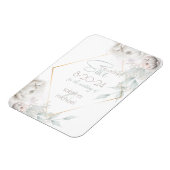 Magnet Flexible Save the date | Albâtre Peonies d'aquarelle blanch (Côté Gauche)