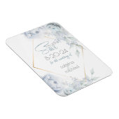 Magnet Flexible Save the date | Dusty Blue Watercolor Peonies (Côté Droit)