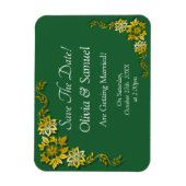Magnet Flexible Save The Date - Emerald Green & Gold (Vertical)