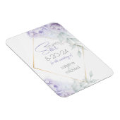 Magnet Flexible Save the date | Pale Lilac Aquarelle Peonies (Côté Droit)