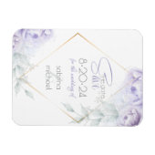 Magnet Flexible Save the date | Pale Lilac Aquarelle Peonies (Horizontal)
