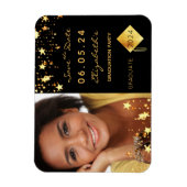 Magnet Flexible Save the Date photo graduation party 2022 black (Vertical)