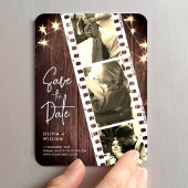 Magnet Flexible Save the Date Photo Strip Wedding Favor Rustic