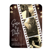 Magnet Flexible Save the Date Photo Strip Wedding Favor Rustic (Vertical)