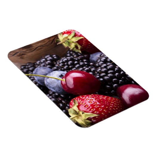 Magnet Flexible Savoureux Fruits D'Été Sur Une Table En Bois (Côté Droit)
