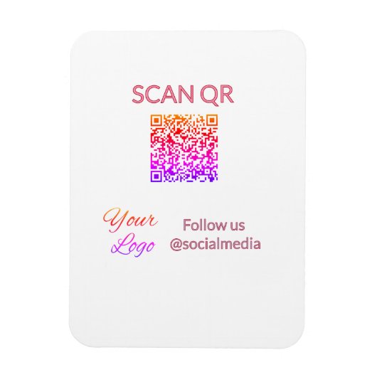 Magnet Flexible Scanner pour afficher le menu restaurant hôtel QR (Vertical)