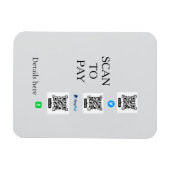 Magnet Flexible scanner pour payer les détails du code QR venmo ca (Horizontal)