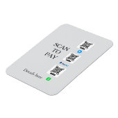 Magnet Flexible scanner pour payer les détails du code QR venmo ca (Côté Gauche)