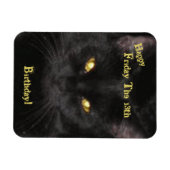Magnet Flexible Scary Black Cat Anniversaire vendredi le 13 (Horizontal)