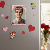 Magnet Flexible Scattered Red Hearts Valentine Card