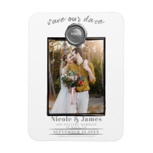 Magnet Flexible Sceau de cire argentée Photo Mariage Enregistrer l