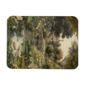 Magnet Flexible Scène botanique de cygnes dans un jardin anglais (Horizontal)