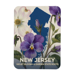 Magnet Flexible Scène botanique de la fleur de l'État du New Jerse