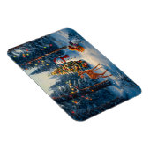 Magnet Flexible Scene d'arbre de Noël Cute Deer Fawn Snowman (Côté Droit)