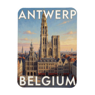 Magnet Flexible Scène d'architecture historique d'Anvers en Belgiq