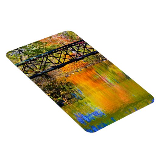 Magnet Flexible Scène D'Automne Avec Pont Piéton En Bois (Côté Droit)