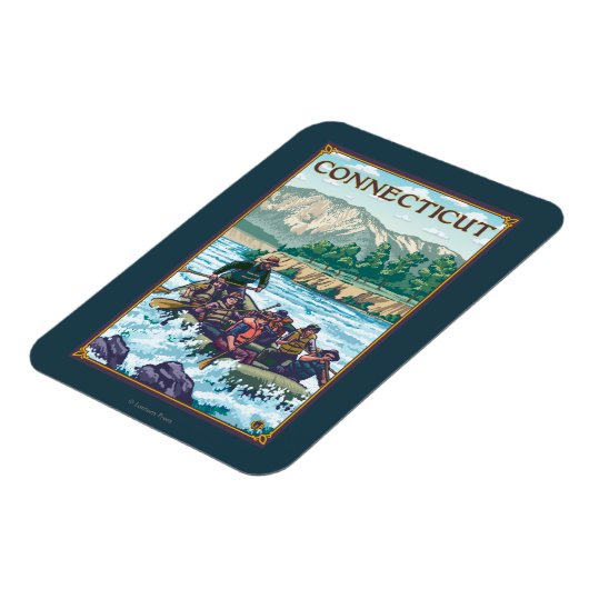 Magnet Flexible Scène de Rafting Connecticut River (Côté Gauche)