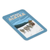 Magnet Flexible Scène de traînée de chien - Katmai, Alaska (Côté Droit)