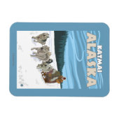 Magnet Flexible Scène de traînée de chien - Katmai, Alaska (Horizontal)