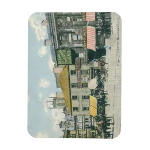 Magnet Flexible Scène du marché vintage - Marché Huddersfield