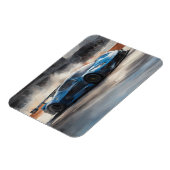 Magnet Flexible Scène dynamique de course urbaine bleue (Côté Gauche)
