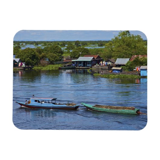 Magnet Flexible Scène rurale, lac Tonle Sap, Siem Reap, Angkor, (Horizontal)