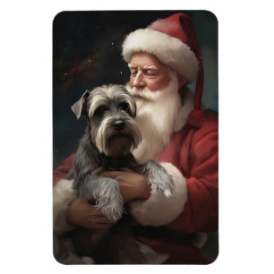 Magnet Flexible Schnauzer avec Noël Festif du Père Noël