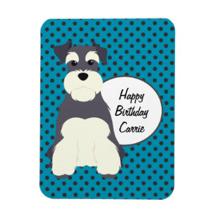 Magnet Flexible Schnauzer et Pois Anniversaire