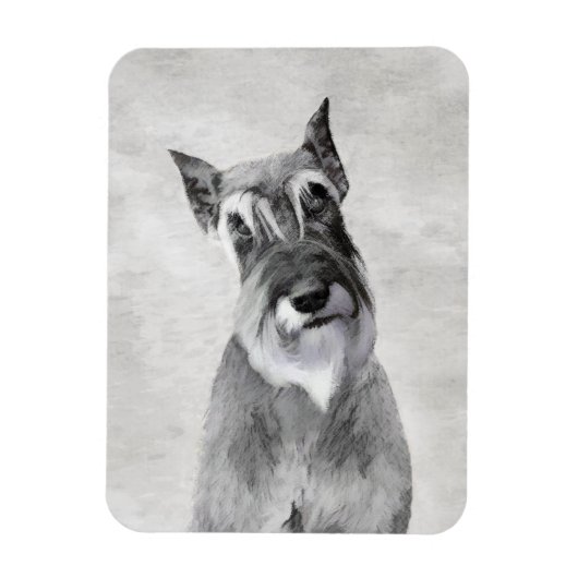Magnet Flexible Schnauzer (Giant) Peinture - Chien Art (Vertical)