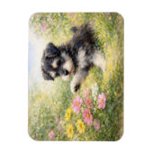 Magnet Flexible Schnauzer Puppy Springtime Flowers Flexible (Vertical)