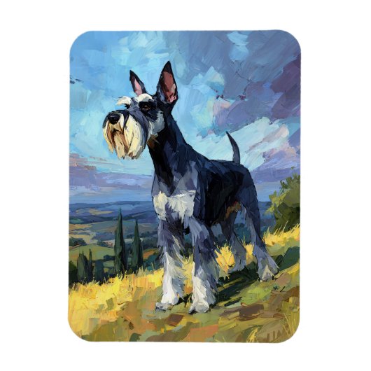 Magnet Flexible Schnauzer Sunlit Countryside Landscape Flexible (Vertical)