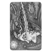 MAGNET FLEXIBLE SCI FI SPACE WITCH & COMET CAT HUMOUR HALLOWEEN (Vertical)