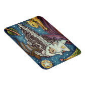 MAGNET FLEXIBLE SCI FI SPACE WITCH & COMET CAT HUMOUR HALLOWEEN (Côté Droit)