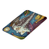 MAGNET FLEXIBLE SCI FI SPACE WITCH & COMET CAT HUMOUR HALLOWEEN (Côté Gauche)