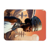 Magnet Flexible Science-fiction futuriste de la reine afrofuturist (Horizontal)