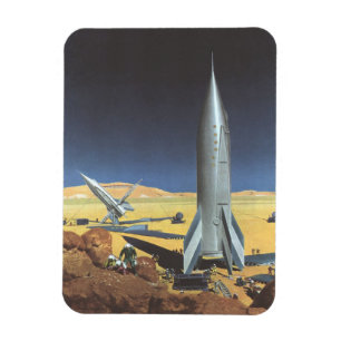 Magnet Flexible Science-fiction vintage de planète désertique avec