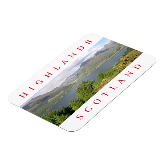 Magnet Flexible Scotland Highlands vue aimant frigo (Côté Gauche)