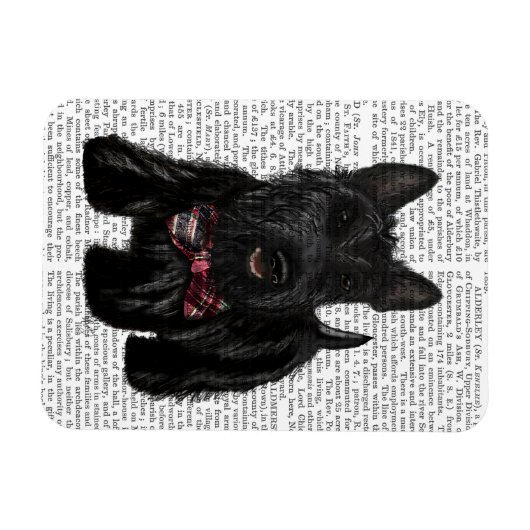 Magnet Flexible Scottish Terrier et Bow (Horizontal)