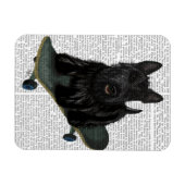 Magnet Flexible Scottish Terrier et Skateboard (Horizontal)