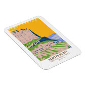Magnet Flexible Scotts Bluff Monument National Nebraska Vintage (Côté Droit)
